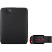 Western Digital Elements Portable 1TB + USB Flash Drive