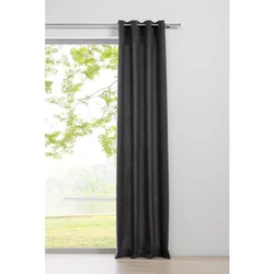 Ondeco Ösenschal Chalet Gardinen Blickdicht Vorhang Schlafzimmer Ösen Vorhänge Blickdicht 1er Set Farbe: Anthrazit, Größe: 135x245 cm