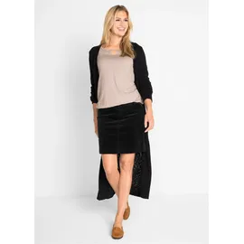 bonprix Cordrock BONPRIX "Stretch-Cordrock", Damen, Gr. 42, schwarz, Cord, Obermaterial: 98% Baumwolle, 2% Elasthan, unifarben, gerade ca. Mitte Oberschenkel, Röcke, aus Baumwolle, kurz bis Mitte Oberschenkel, gerade Passform
