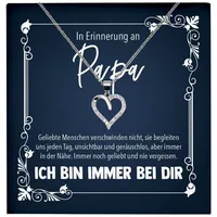 22Feels Schmuckset In Erinnerung An Papa Trauer Andenken Kondolenz Geschenk Halskette (inkl. Geschenktasche, Karte(n), Poliertuch, Beutel), Echt-Silber 925/000, Karte Made In Germany silberfarben