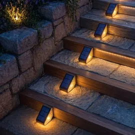 Lumisky LED Solar-Treppenleuchten 2er Set Stahl 5 x 11 x 5,5 cm weiß