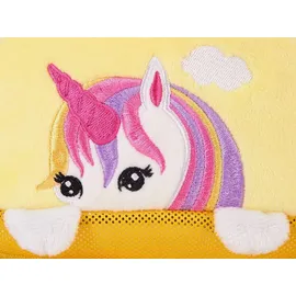 Brubaker Einhorn Tasche Regenbogen - 20 cm - Plüschtier in Handtasche - Stofftier Kuscheltier - Gelb