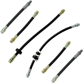 BESTPRICE 2x Bremsschlauch vorne Länge 355mm, 4x Bremsschlauch hinten Länge 185mm Kompatibel mit VW TRANSPORTER T4