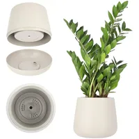 Kadax Blumentopf aus Kunststoff, "Peri", Topf mit Untersetzer im