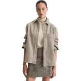 Marc O'Polo Hemdjacke MARC O'POLO "aus Organic Cotton Stretch", Damen, Gr. 36, beige (chalky mauve), Obermaterial: 98% Baumwolle, 2% Elasthan, unifarben, loose fit, Manschette, Jacken