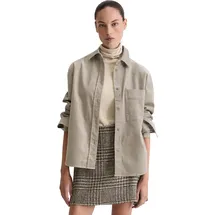 Marc O'Polo Hemdjacke MARC O'POLO "aus Organic Cotton Stretch", Damen, Gr. 36, beige (chalky mauve), Obermaterial: 98% Baumwolle, 2% Elasthan, unifarben, loose fit, Manschette, Jacken