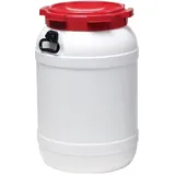 curtec deutschland gmbh Weithalsfass 68,0l PE weiß m.rotem Deckel m.2Tragegriffen Einfüllöffnung-D.282mm
