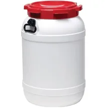 curtec deutschland gmbh Weithalsfass 68,0l PE weiß m.rotem Deckel m.2Tragegriffen Einfüllöffnung-D.282mm