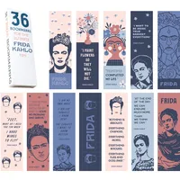 Frida Kahlo Lesezeichen aus Papier, 36 Stück. Perfekt für Kunstliebhaber, Feministinnen und Kulturliebhaber. Diese farbenfrohen und inspirierenden Lesezeichen zeigen Zitate des ikonischen