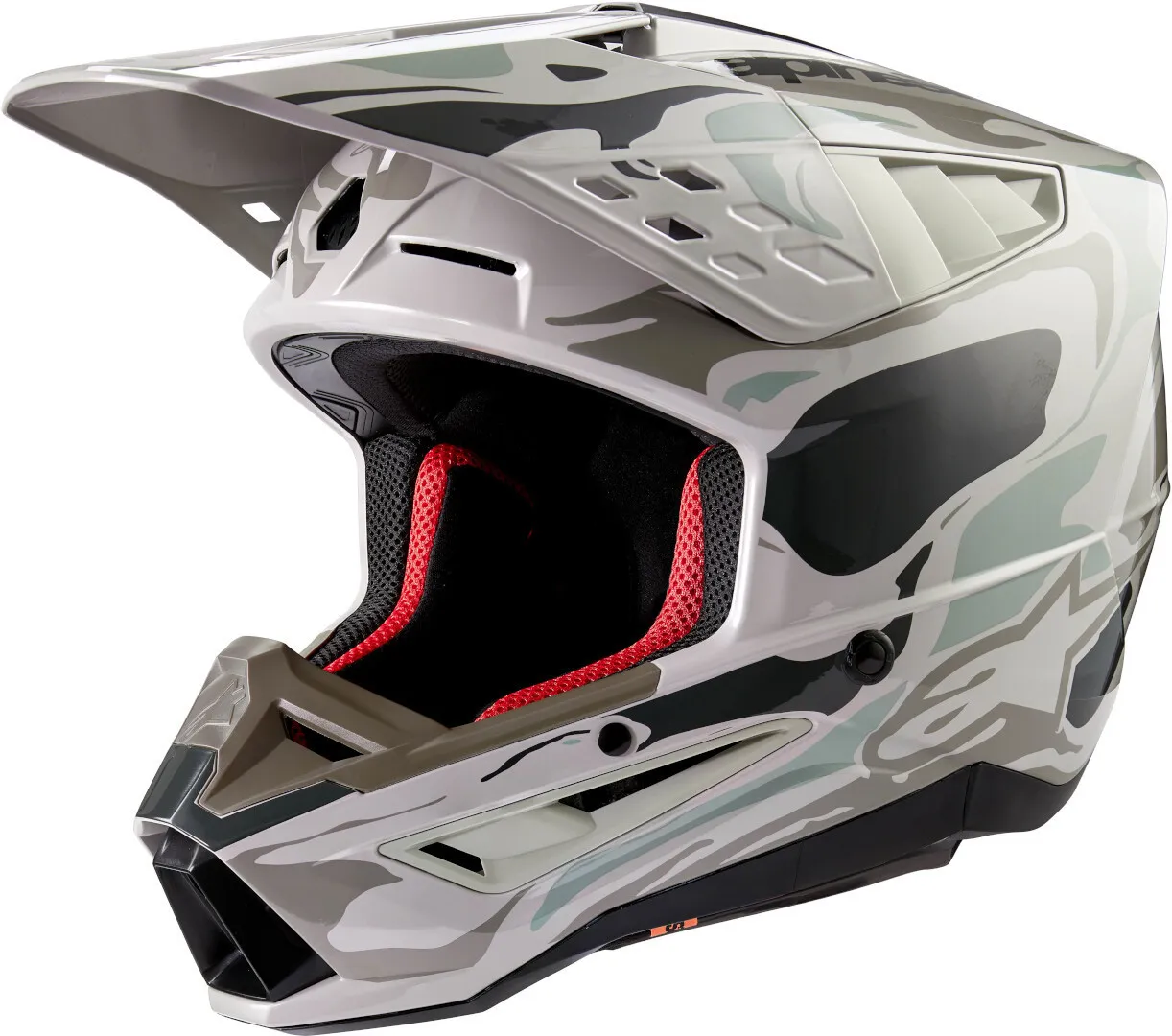 Alpinestars S-M5 Mineral 2024 Motorcross helm, grijs, 2XL Voorman