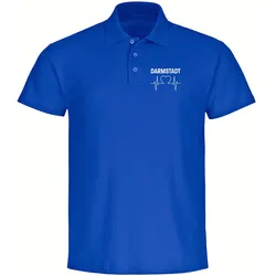 multifanshop Poloshirt - Darmstadt - Herzschlag - Druck weiß - Polo