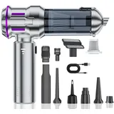 Handstaubsauger Akku Kabellos, 22000PA Auto Staubsauger Starke Saugkraft, 4-in-1 Handsauger mit HEPA-Filter, Milbensauger für für Auto,Küche,PC,Sofa,Büro,Haus& Tierhaar Reinigung