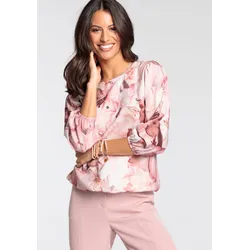Druckbluse, mit femininen Blumen-Print, Gr. 38, grün-flieder, , 53439203-38