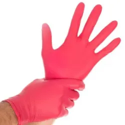HYGOSTAR® Safe Light Nitrilhandschuhe, puderfrei, rot 26159 , 1 Packung = 100 Stück, Größe M