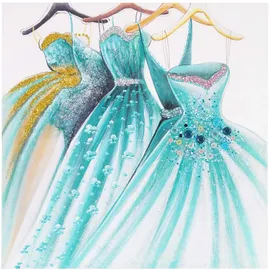 MCW Ölgemälde Grüne Kleider Handgemalt