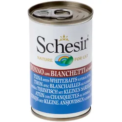 Schesir 24 x 140g Dose Katzennassfutter Thunfisch mit kleinen Sardellen