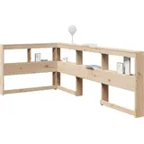 vidaXL Kopfteil mit Bücherregal L-Form 100 cm Massivholz Kiefer