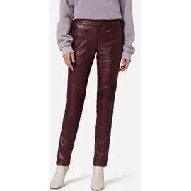 Ricano Donna Damen, Lederhose in Biker-Optik (Slim Fit/Regular Waist) – echtes (Premium) Ziegen Leder brombeer, L, - L