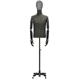 sdneNest Schneiderpuppenständer für Herren, Schneiderpuppen, Schneiderpuppen, Vollanzug, professionelle Schneiderbügel, Attrappe, Arme, Herrenbekleidung, Schaufenster, Schaufensterständer