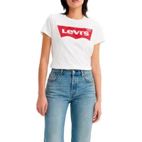Levis T-Shirt, The Perfect Tee, Weiß (Batwing White Graphic 53), Gr. Small