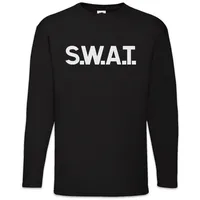 Urban Backwoods Langarmshirt S.W.A.T. Langarm T-Shirt Beer Fun Kostüm Polizei Police Fasching (1-tlg) Karneval Verkleidung Fastnacht Fassenacht Faschings-Shirt schwarz M