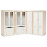 JVmoebel Eckschrank Exklusiver Weißer Kleiderschrank Massivholz Schränke Robuste (Eckschrank L- Form) Made in Europa weiß