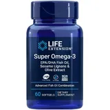 Life Extension - Super Omega-3 EPA/DHA mit Sesam Lignanen & Olivenextrakt | Hochdosierte Omega-3-Fettsäuren für Herzgesundheit und Gelenkfunktion - 60 Softgels