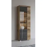 OTTO home Standvitrine Roger 55 x 35 x 160 cm Braun