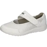 WALDLÄUFER M-IRA Soft Riemchenballerina Slipper, Komfortschuh, Orthotritt-Funktion, Spezialweite M silberfarben|weiß 40 EU (6,5 UK)