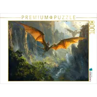 Calvendo Puzzle Patrouille - Mann fliegt auf einem Dinosaurier