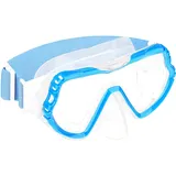 aucherbrille Kinder,Schwimmbrille Kinder für Jungen Mädchen Jugendliche,Schnorchelmaske mit Nasenabdeckung Anti Nebel Anti-Leck Tauchmaske (Light Blue Puls)