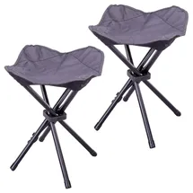 VCM Sitzhocker 2er Set Schwarz