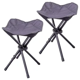 VCM Sitzhocker 2er Set Schwarz