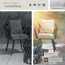 Tectake Lugano Gartenstuhl 62,5 x 62,5 x 75 cm grau