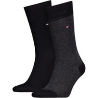 Tommy Hilfiger Herren Socken Birdseye 2er Pack - black 43-46