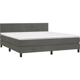 vidaXL Boxspringbett 160 x 200 cm Dunkelgrau