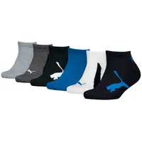 Puma KIDS BWT SNEAKER 6P ECOM Sneakersocken 6er Pack Blau/Weiß 39-42