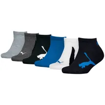 Puma KIDS BWT SNEAKER 6P ECOM Sneakersocken 6er Pack Blau/Weiß 39-42