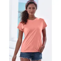 VIVANCE T-Shirt Damen peach bedruckt, peach uni Gr.44/46