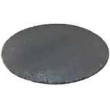 Schieferplatte RILEY, Ø 30 cm - Anthrazit - Schiefer - Unikat
