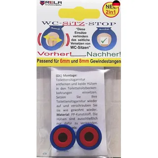 Rela Innovativ Toilettensitz-Stoppeinsätze, um ein Verrutschen des Toilettensitzes um 6 mm bis 8 mm zu verhindern, Mehrfarbig