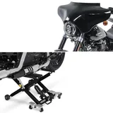 Set: Motorrad Hebebühne ConStands Midlift XL Motorradheber bis 500kg in schwarz + Batwing Verkleidung passend für Harley Davidson Road King / Softail / Fat Boy Craftride schwarz