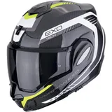 Scorpion EXO-Tech Evo Carbon Cosy, Modularhelm - Schwarz/Weiß/Neon-Gelb - S