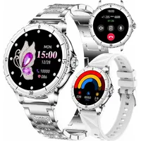 Damen Smartwatch 1.27" HD Display, Bluetooth Anruf, IP68 wasserdicht, Herzfrequenz & Blutdruck, Fitness- & Gesundheitsfunktionen