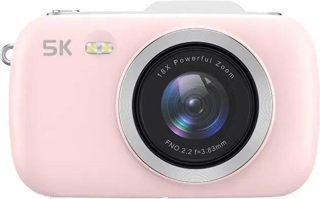 Komery G7 5K Digitalkamera, Kameras für Fotografie, 80MP UHD tragbare Vlogging-Kamera, günstige 18-fach Zoom Reise-Kompaktkamera, Fotokamera für Anfänger und Jugendliche - Pink