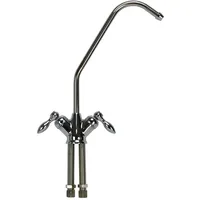 Trinkwasserladen Umkehrosmose Doppelwasserhahn 2-Wege-Hahn verchromt mit Keramikventil für 1/4"