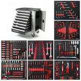 Mephisto-Tools XXXL Werkstattwagen Premium Werkzeugwagen 8 Schubladen mit Werkzeug gefüllt