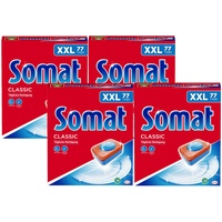 Somat Classic Spülmaschinen Tabs, 308 (4x77) Tabs, XXL Pack, Geschirrspül Tabs für die tägliche Reinigung von Besteck und Geschirr, mit Extra-Kraft und Schutz vor Glaskorrosion