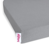 Babybay Jersey Spannbetttuch Deluxe passend für Modell Original, grau, 1 Stück (1er Pack)