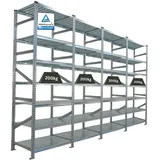 PROREGAL Fachbodenregal PROXIMO Stecksystem | Komplettregal | HxBxT 250x360x60cm | 7 Ebenen | Beidseitig nutzbar | Verzinkt